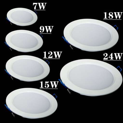 Free shipping 7w/9W/12W/15W/18W/24w led panel lighting ceiling light DownlightAC85-265V , ,Warm /Cool white,indoor lighting