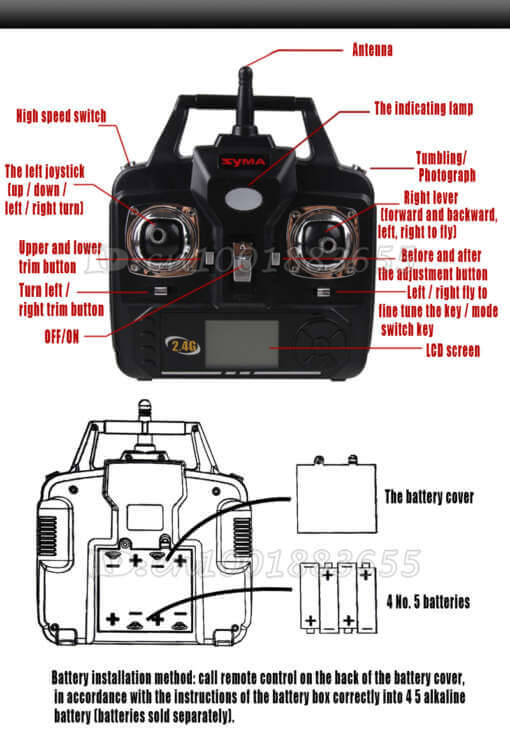 SYMA x5c 2MP HD Kaameraga või Syma X5 ilma kaamerata multirootor