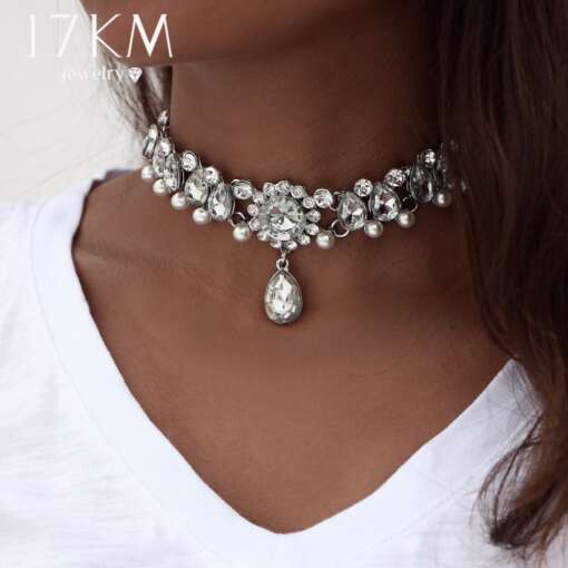 Säravate kristallidega choker kaelakee