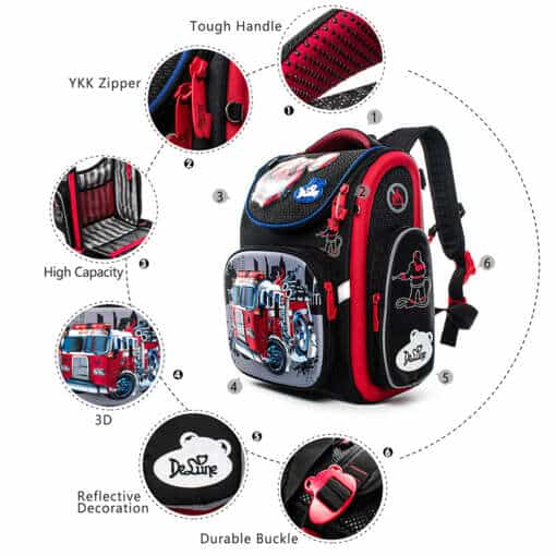 delune Brand 1-3 grade orthopedic school bags pattern for boys cars EVA Folded Children Primary School Backpack Mochila Infantil