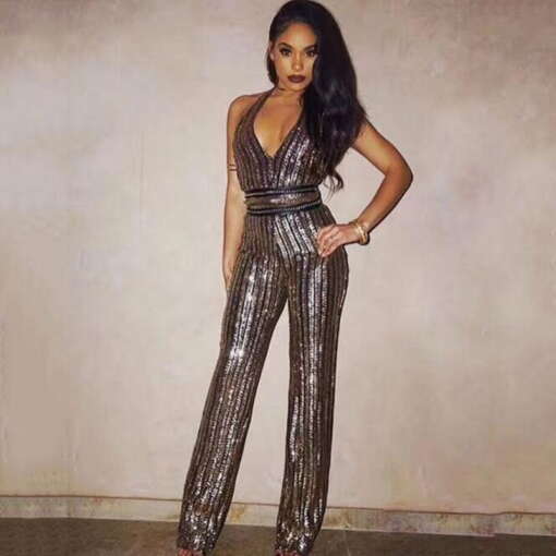 Stiilne kuldne jumpsuit