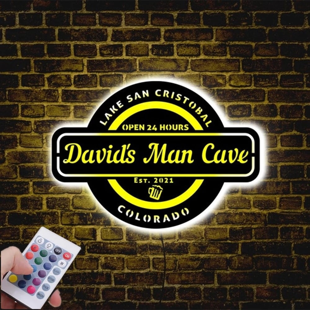 "Man Cave" teemaline seinalamp