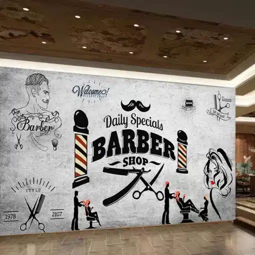 Tapeet "Barber shop"