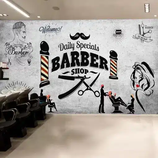 Tapeet "Barber shop"